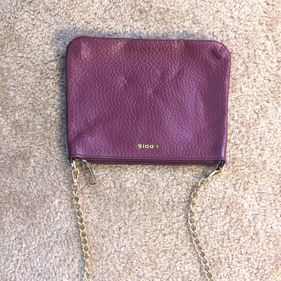 LODIS Maroon Crossbody Bag with Gold Chain - Picture 3 of 8